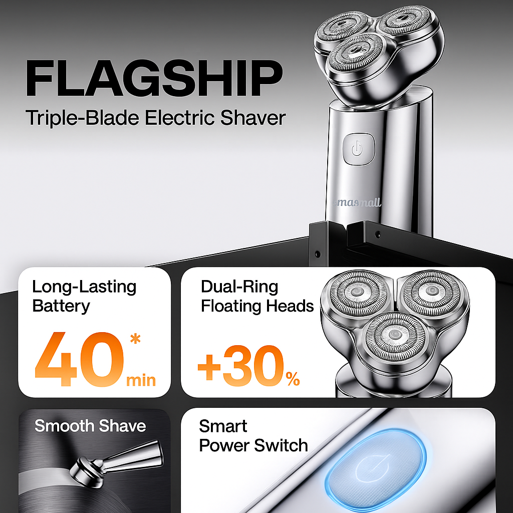 Smasmall Mini Titan Triple Blade Electric Shaver