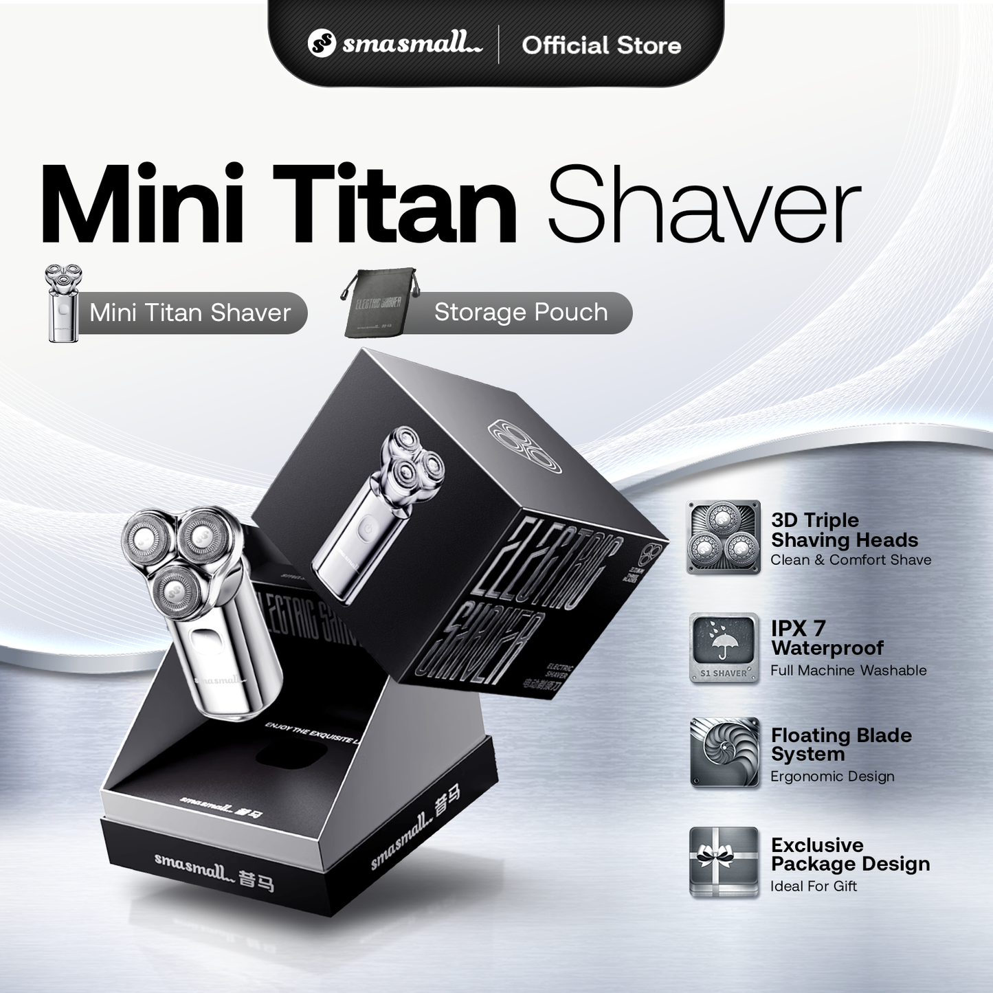 Smasmall Mini Titan Triple Blade Electric Shaver