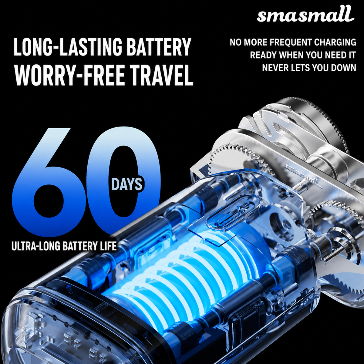 Smasmall Tino Electric Shaver for Men | Portable Twin-Blade Mini Shaver | IPX7 Waterproof | Rechargeable Travel Shaver