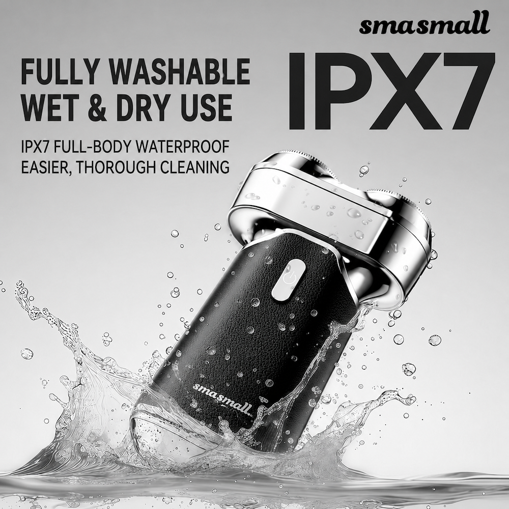 Smasmall Tino Electric Shaver for Men | Portable Twin-Blade Mini Shaver | IPX7 Waterproof | Rechargeable Travel Shaver