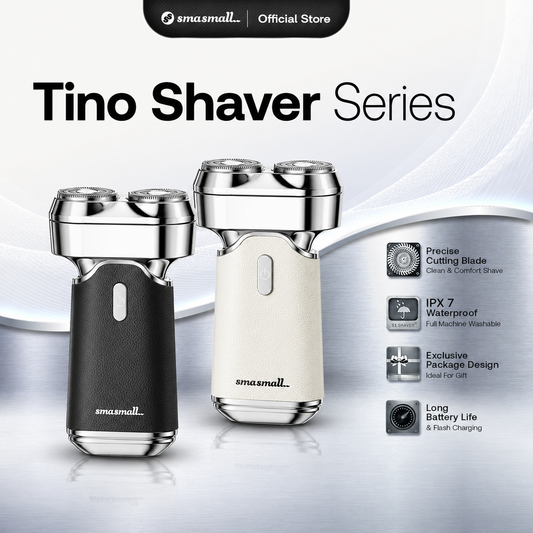 Smasmall Tino Electric Shaver for Men | Portable Twin-Blade Mini Shaver | IPX7 Waterproof | Rechargeable Travel Shaver