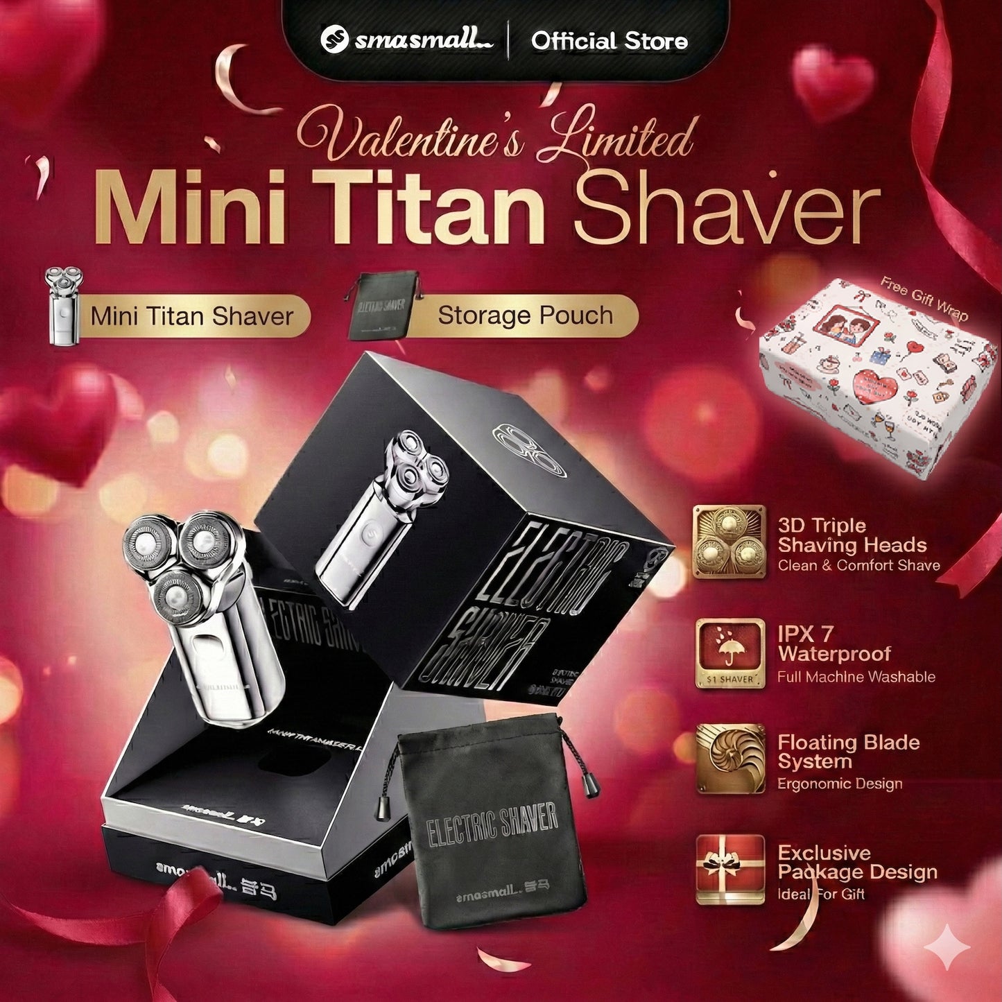 Smasmall Mini Titan Triple Blade Electric Shaver